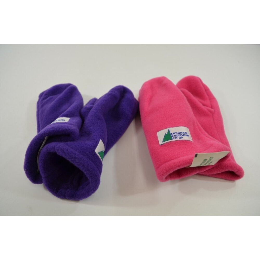 Mountain Equipment Co-Op Kids Fleece Mittens Pink Purple Size M Vtg NWT Lot of 2